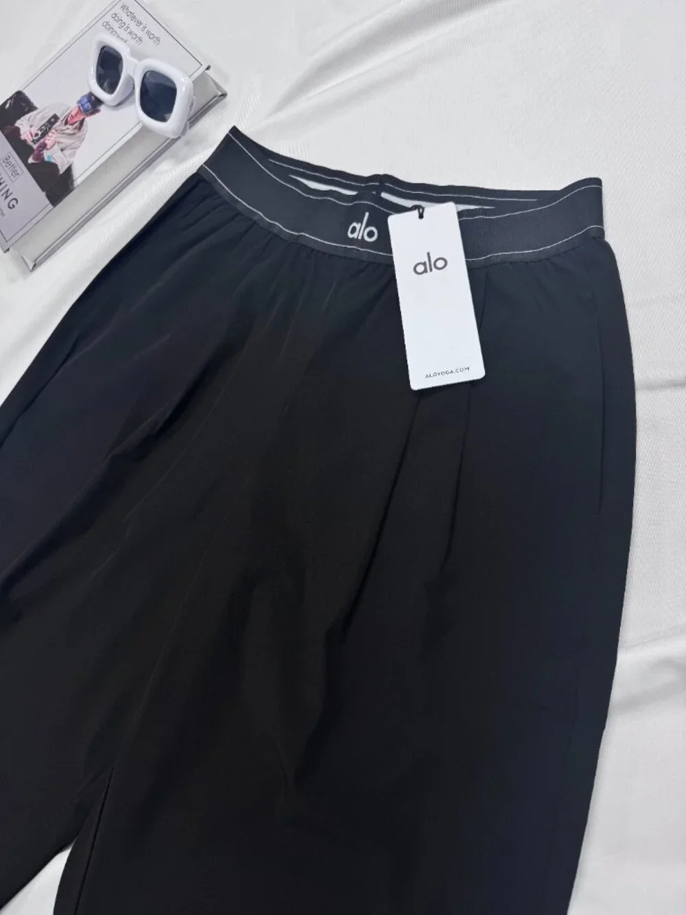 ALO Yoga Black Suit Up Trouser🔥 Chic Wide Leg Work Pants | Regular NWT🎄